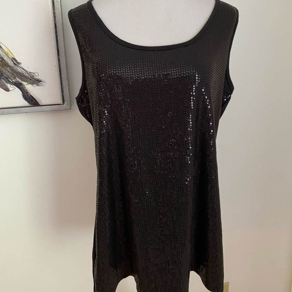Maurices Plus Size Black Sequin Sleeveless Top